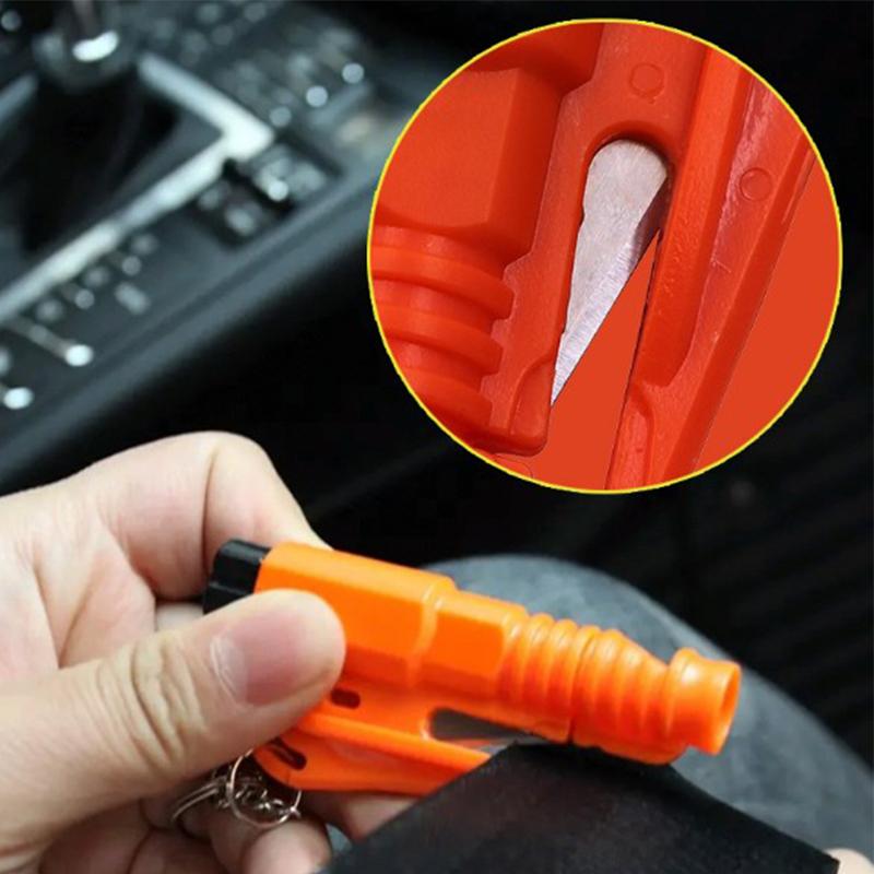 Молоток для разбивания окон, свисток-резак, брелок для ключей 3 в 1, автомобильный молоток безопасности со свистком для выживания, портативный резак для ремня безопасности, брелок