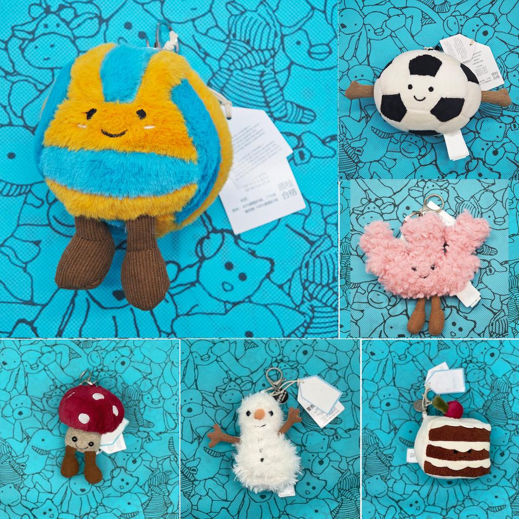 New snowman JC Marshmallow Plush Toy, Small Cherry Charm, Little Turtle Plush Toy, Croissant, Little Penguin JC Bag Charm