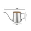 Кофейник из нержавеющей стали с узким носиком - Дрип-пот для коммерческого использования, Маленький размер, и для домашнего использования (250мл Серебро)