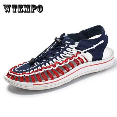 Летние сандалии для пар, тканая пляжная обувь, дышащие спортивные сандалии для отдыха для мужчин, римская обувь, женские повседневные сандалии