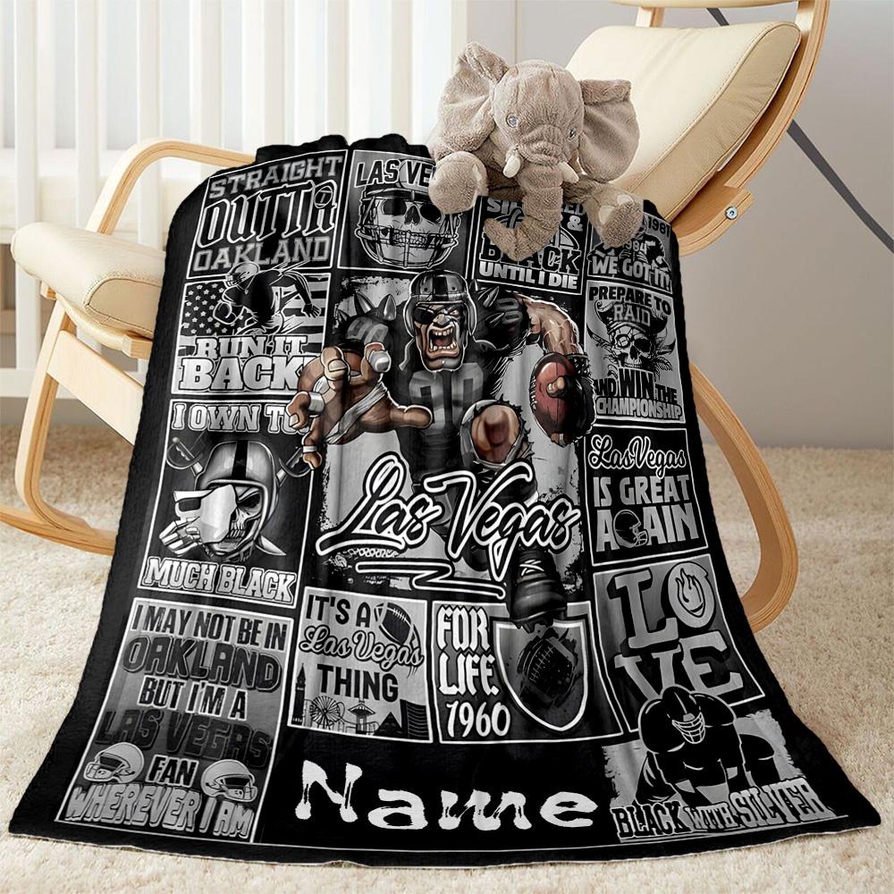 Las Vegas Football Legacy Customize Text Blanket Throw Personalized Blanket Soft Warm Cozy Throw For Picnics Home Decor Office Chair Nap