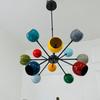 Mid-Century Modern Brass Sputnik Chandelier 12 Light Multi Color Room Decor, Home Decor, Office Decor