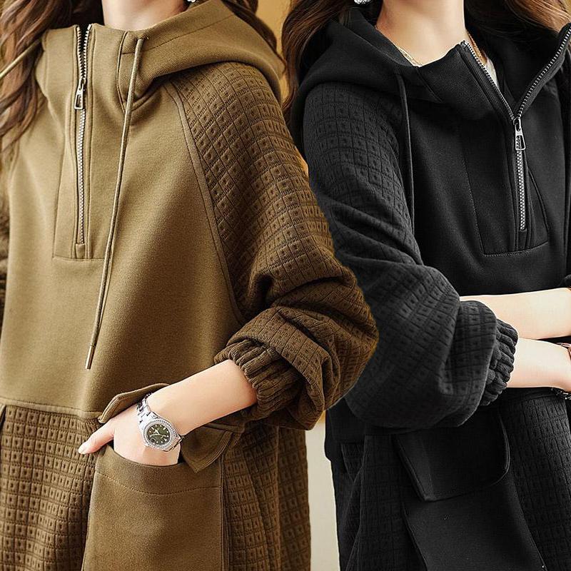 Hoodies Woman Clothing Plain Top with Zipper Brown Full Zip Up Hooded Women's Sweatshirt Dropshiping Basic Trend Aesthetic