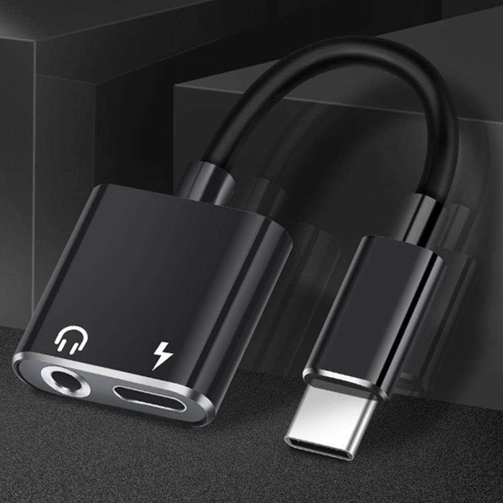 2 In 1 Charging Audio Cable Earphone Adapter Type-C Audio Splitter Adapter Type C To 3.5 Mm