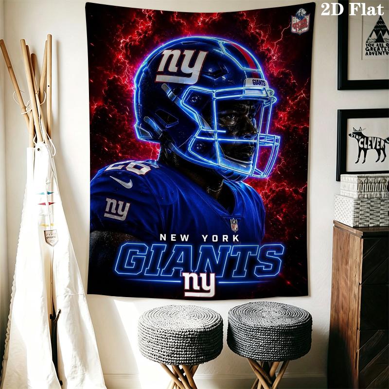 New York Giants Wall Tapestry Aesthetic Wall Hanging Printed Fabric Blanket Decorative Tapestries for Bedroom Living Room Home Decor