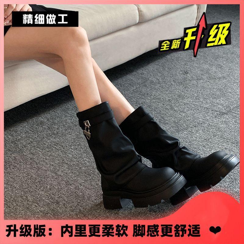 Интернет знаменитости средние ботинки Martin женские летние 2025 новый иностранный стиль трендовый костюм ретро универсальные ботинки на толстой подошве для брюк