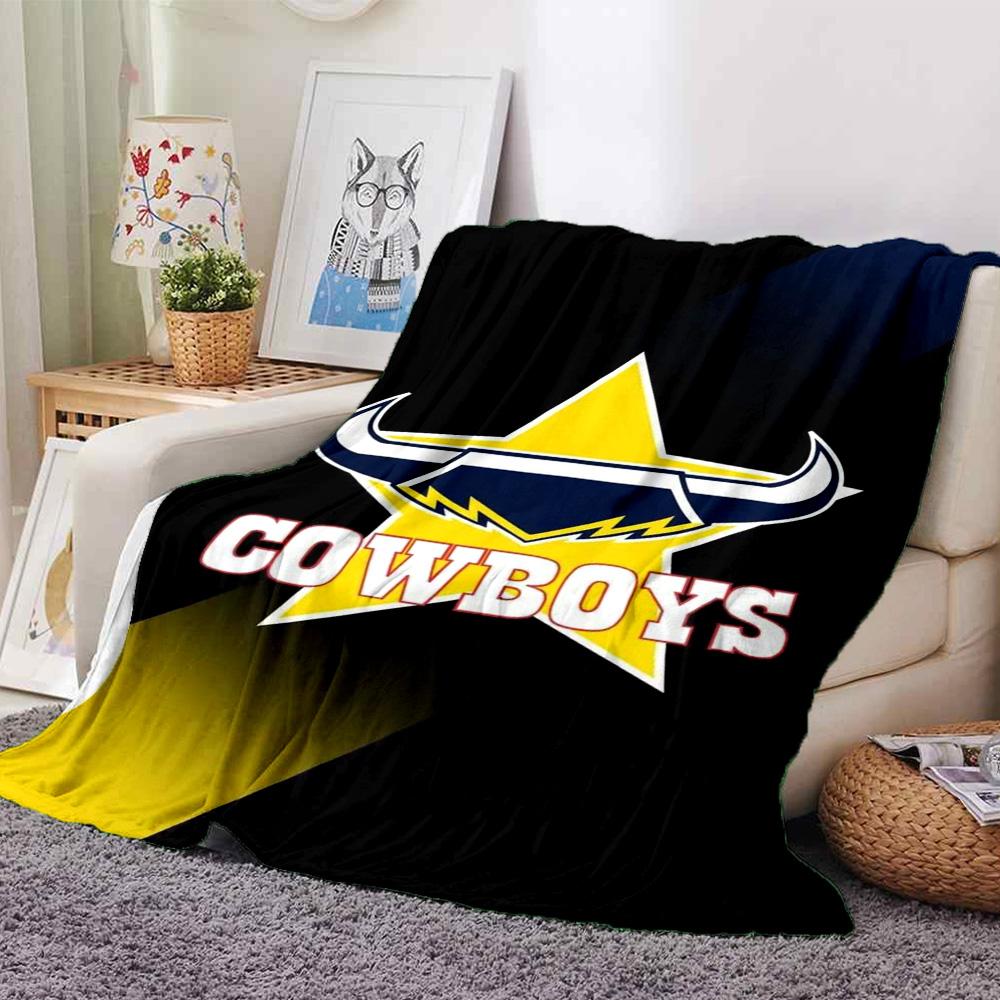 North Queensland Cowboys Print Flannel Blanket High Quality Warm Comfortable Cover for All Seasons Perfect for Gifts Home Decor