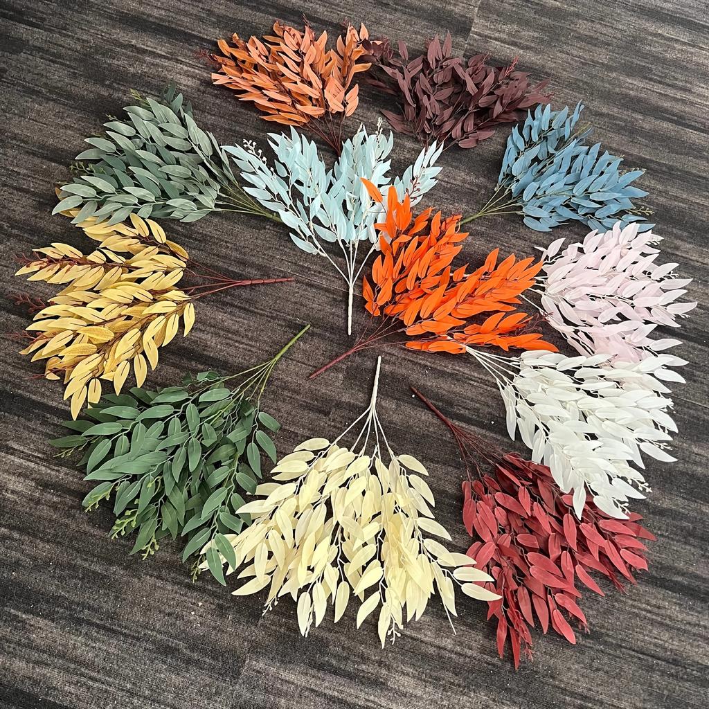 Искусственная ивовая ветвь с 5 отростками, пластиковая искусственная зелень для свадебного и помолвочного декора, цветочная композиция, искусственные уличные цветы