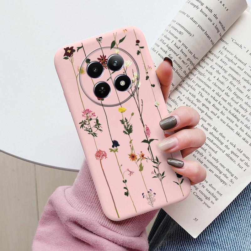 Case For Redmi 14C 4G 14R 5G A4 Note 14 Pro Poco C67 Cute Heart Flower Back Cover Soft Silicone Matte Protective Fundas Cartoon