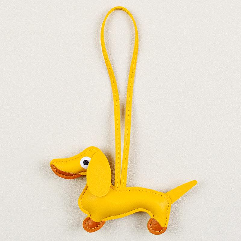 Dachshund Pendant Bag Charms: Cute, Versatile PU Puppy Keychain Accessory