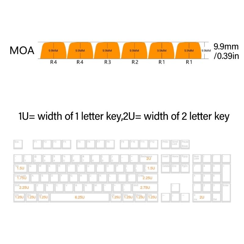 Колпачки клавиш MOA высотой 132 штуки, сублимированные цветом, набор колпачков для клавиш «Клубничный котенок», кастомизация для механических клавиатур