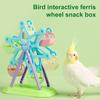Bird Toy Colorful Wheel Feeder Toy Parrot Foraging Toy with 6 Snack