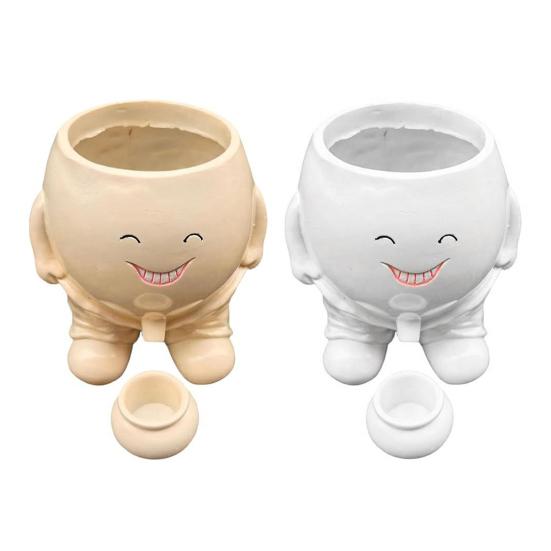 Горшок для цветов с изображением улыбающегося лица, непослушный мальчик, писающий, улыбающееся лицо, с дренажем