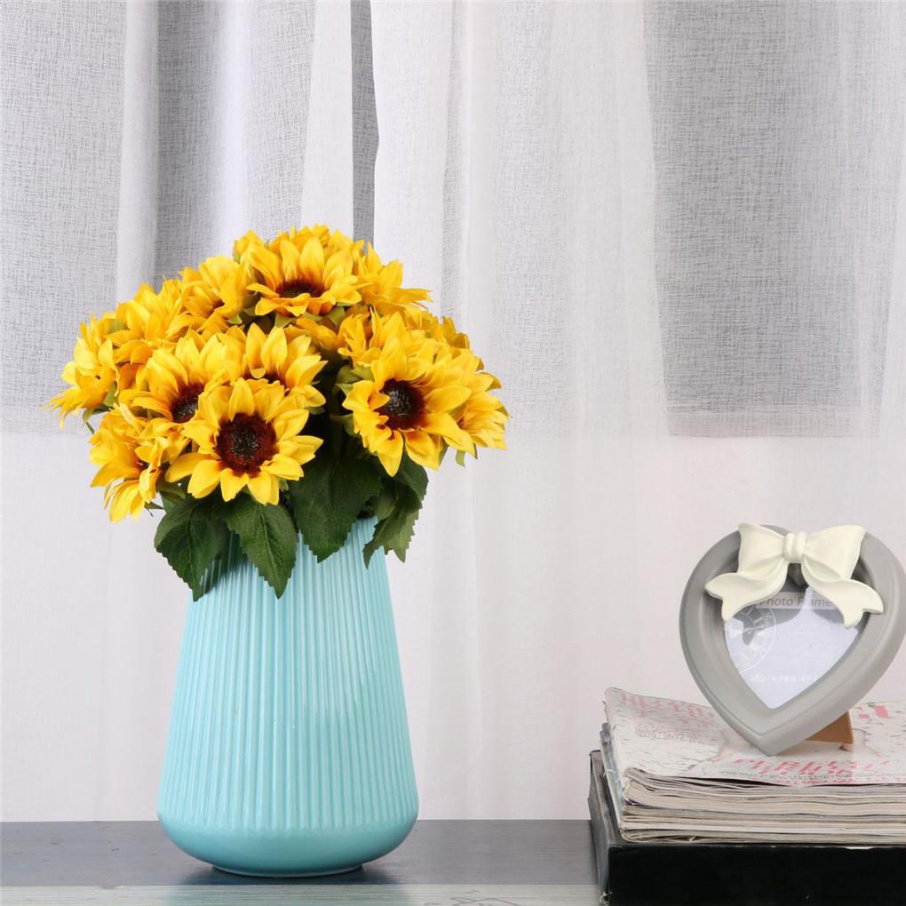 6 штук Искусственные подсолнухи Имитация цветов Реалистичные цветочные декорации Домашний сад Оформление для вечеринки