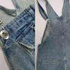Men's Large-Size Denim Overalls Loose Straight-Leg Jumpsuit Versatile Wide-Leg Casual Suspender Jumpsuit