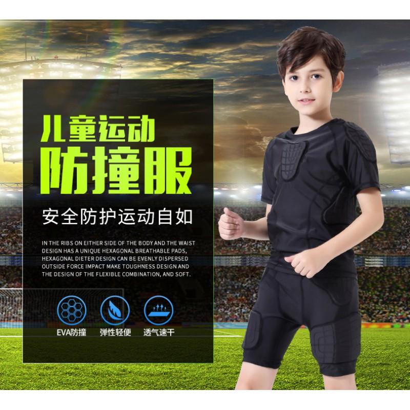 Kids Protective Compression Shorts Soccer Basketball Rugby Cycling Roller Skating Training With Impact Padding