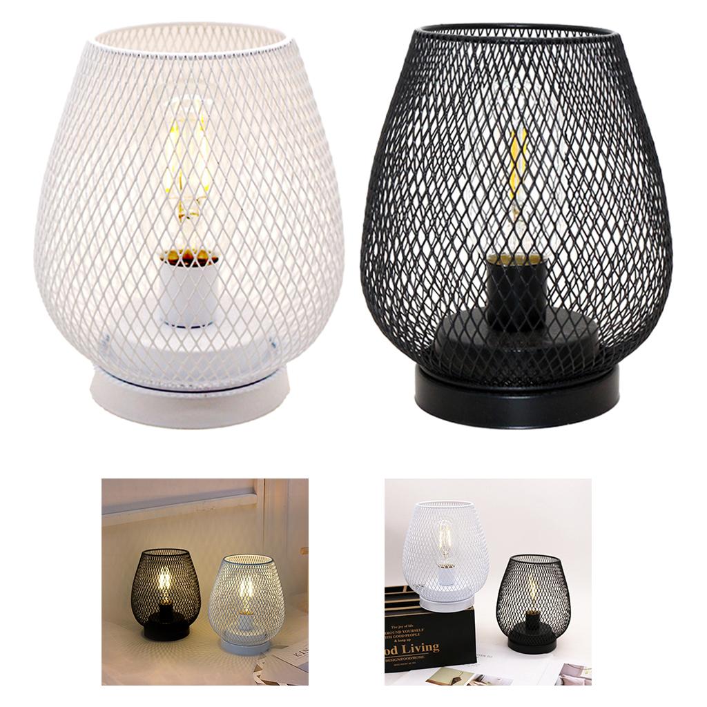 Настольная лампа на батарейках, декоративный ночник из железной сетки, для офиса, дома, общежития, прикроватная тумбочка