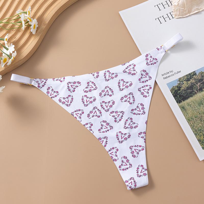 CINOON Women Printed Thong Underpant Soft Panties Sexy Panty Female G-String Breathable Multicolor Underpants Seamless Briefs