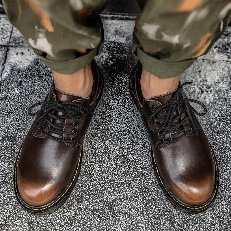 38-48Мужская обувь из натуральной кожи Большой размер Водонепроницаемая уличная обувь Оксфорды Обувь Дерби Мужские броги Кожаная обувь