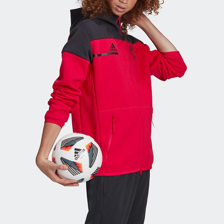 Adidas 2020-2021 Season Football Training Fit Jacket Men Outerwear Red GN4757
