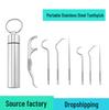 Портативный держатель для зубочисток и зубной нити из нержавеющей стали - Металлический инструмент для чистки межзубных промежутков