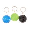Creative Pickleball Racket Metal Keychain Colorful Hollow Golf Ball Keychains Pickle Dink Ball Fans Party Gift Bag Pendant