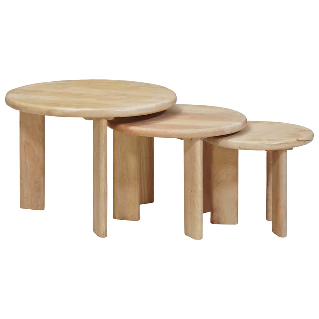 Nesting Coffee Tables 3 pcs. Black Ø 54 x 40 cm