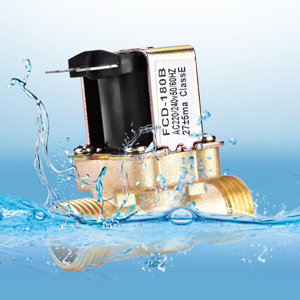 1 2 AC 220V Normally Closed Brass Electric Solenoid Magnetic Valve For Water Control