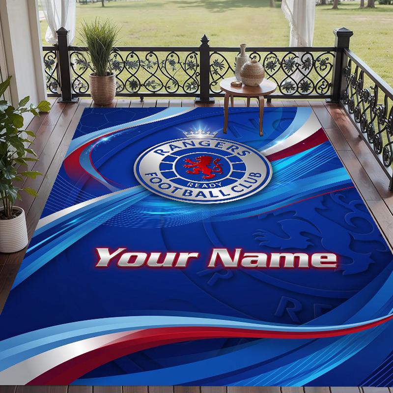 Custom Text Printed Rug Rangers FC Non Slip Floor Carpet For Home Room Decor