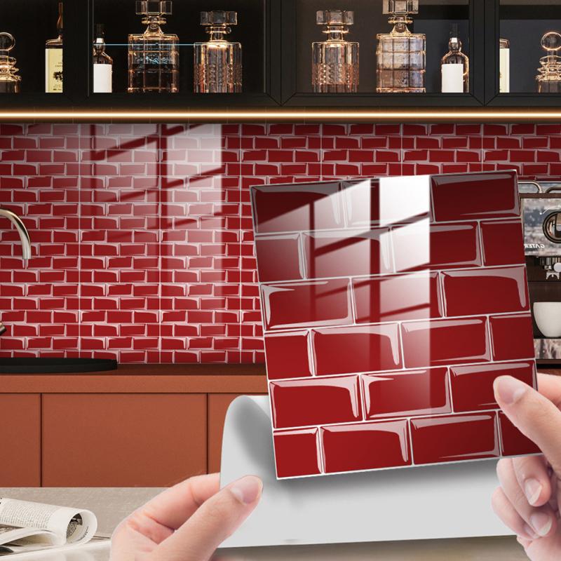 10 шт. наклейки на плитку кирпичный узор самоклеящаяся пленка для плитки наклейка на стену 20 х 20 см для ванной комнаты