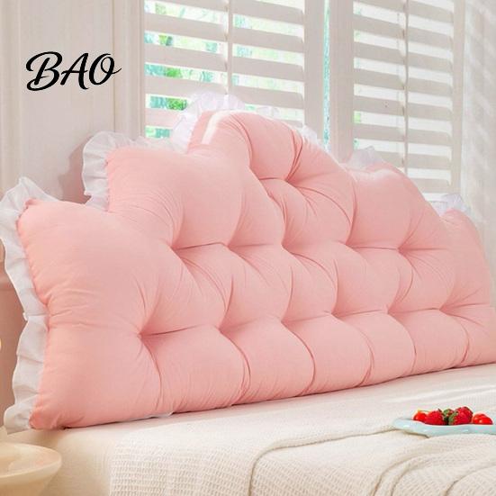 Backrest Support Cushion Headboard with Ruffle Trim, Dorm Pillow, Crown Shape, Bed Comfortable Wedge Pillow for College Bedroom Decor, Reading Back