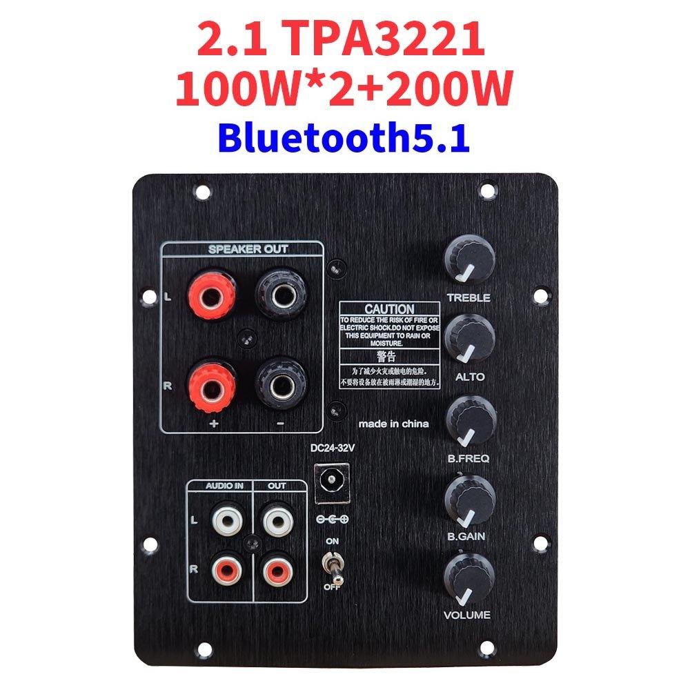24В 32В HIFI 2 шт. TPA3221 100Вт*2+200Вт Bluetooth 5.1 Цифровой активный усилитель мощности 2.1 канала Плата 2.1CH Домашняя аудиосистема
