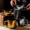Творческая керамическая кружка из золота и серебра Винтажная кофейная чашка Набор посуды Чашка для матча Молочная чашка Чашки для латте Бытовые чашки для воды Чашки для чая