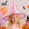 Halloween Party Accessory Witch Wizard Hat, Adult Kids Cosplay Cone Hat with Spider Pointed Web Star Decor, Gothic Costume Prop, Trick or Treat for