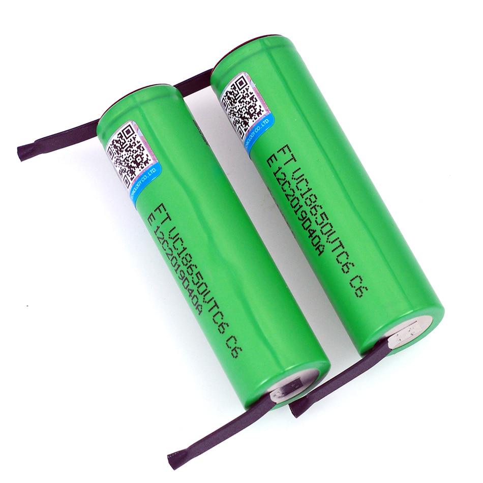 VTC6 3.7V 3000mAh 18650 Литий-ионный аккумулятор 30A Разряд для фонарика + DIY никель