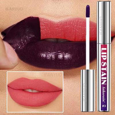 Серебряный тюбик Peel Off Tattoo Lipgloss Водостойкий жидкий матовый оттенок для губ RosePink Tear-off Lip Stain Non Stick Cup Quick Dry Makeup