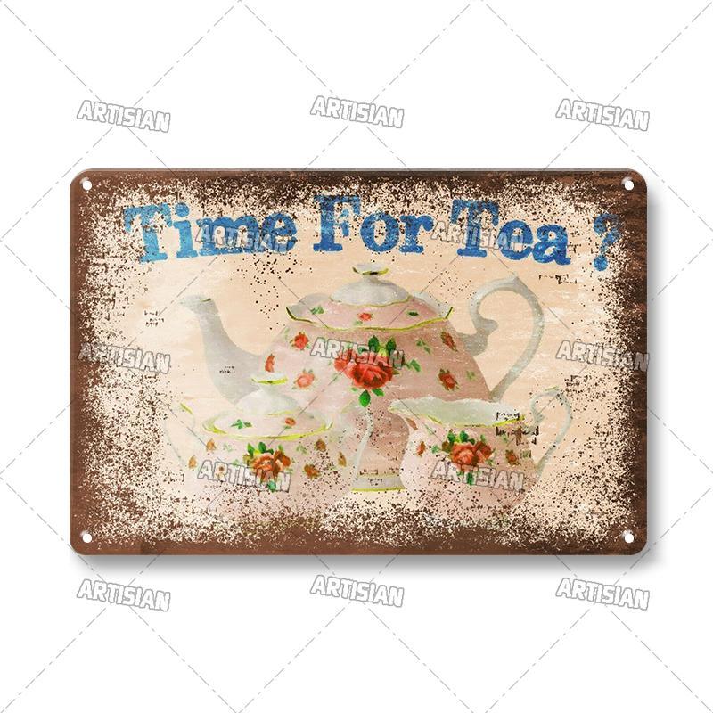 Винтажный кофейный металлический жестяной знак, декоративная тарелка, ретро-постер для чаепития, домашний бар, кафе, промышленный декор, старые настенные металлические знаки