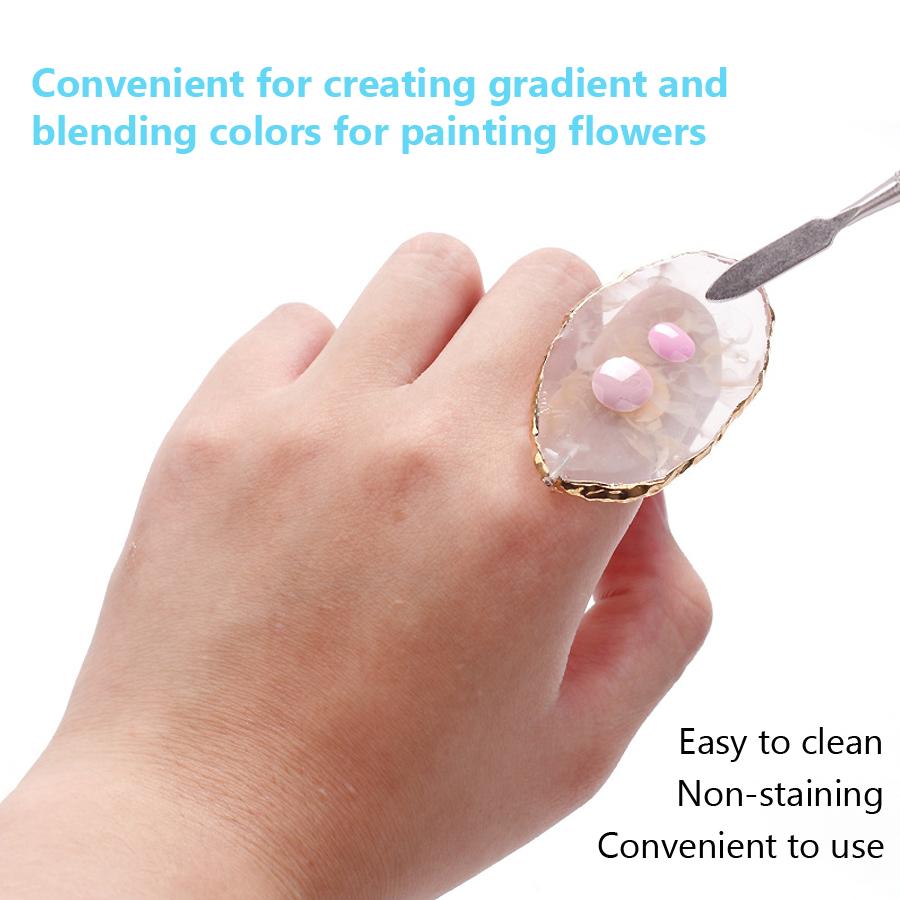 Палитра цветов для колец из смолы для нейл-арта, поднос для смешивания геля для нейл-арта, краски и дисплей