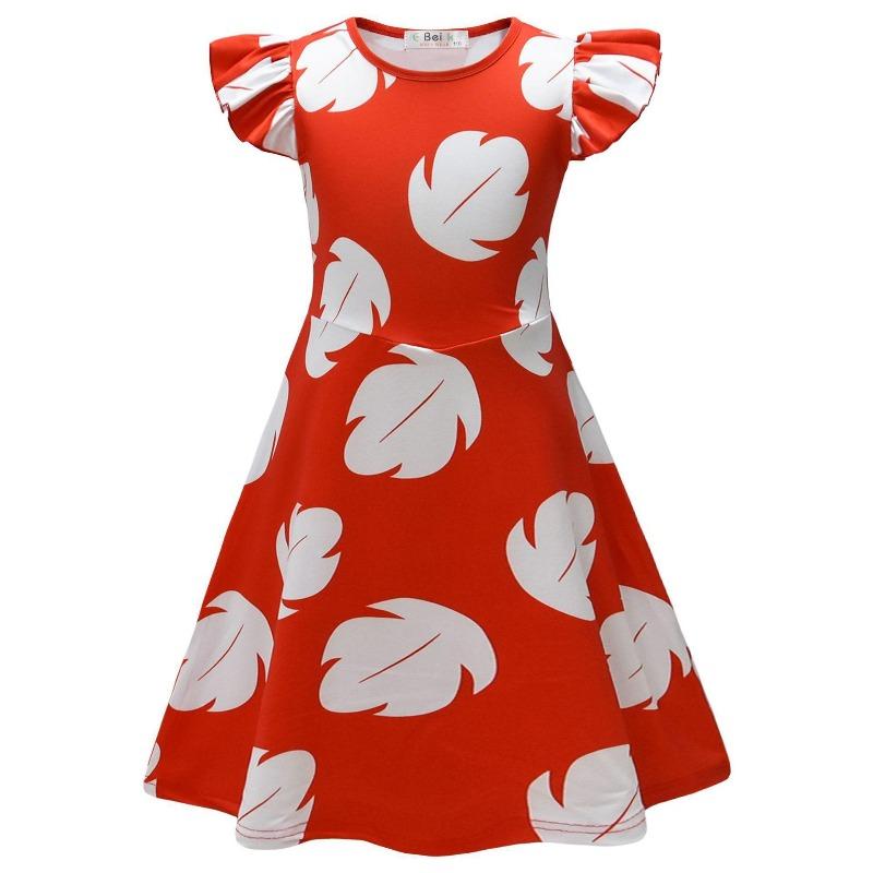 Dress Girl Red Leaf Dress Summer Dress Halloween Christmas Cosplay Skirt
