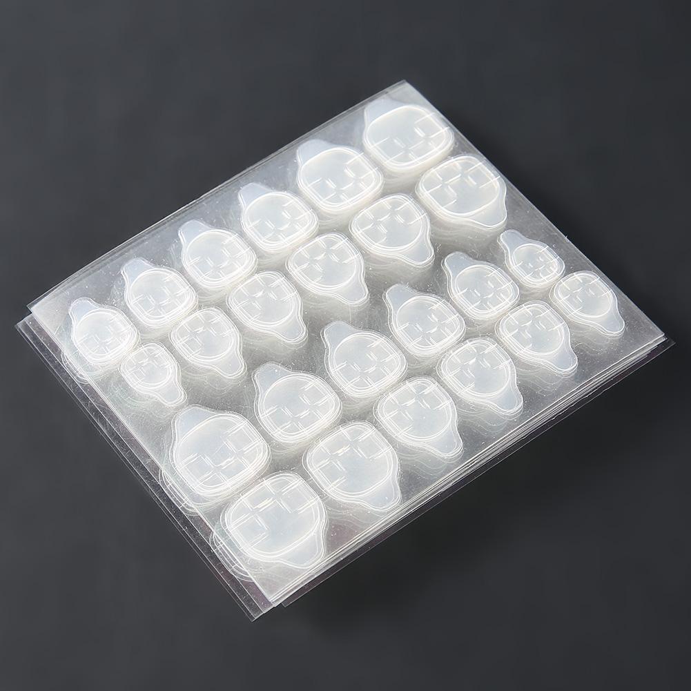 10 Sheets Transparent Double Sided Adhesive Tapes Toenail Toe Nail Sticker for Fake Faux Nails