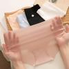 5pcs Womens Ice Silk Seamless Mid Rise Underwear Breathable Soft Lightweight Sheer Comfortable Lingerie Multicolor Casual Fashion