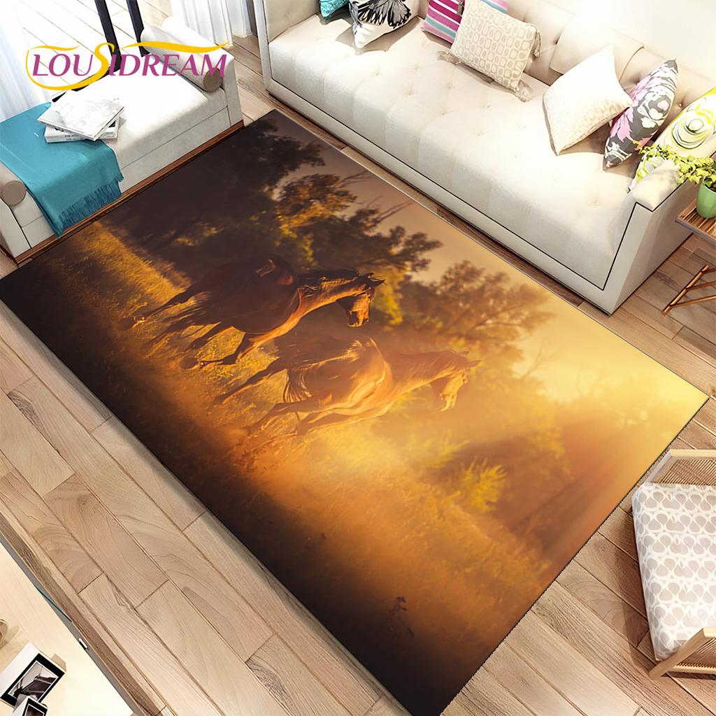 3D животных Pentium Fine Horse Коврик большой, ковер для гостиной, спальни, дивана, коврик для украшения, детский нескользящий напольный коврик