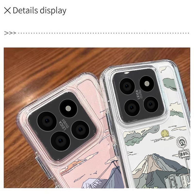 Прозрачный чехол для телефона с рисунком анимационных гор для Xiaomi 13T 11T Poco F6 X6 X5 Pro Redmi Note 13 12 Pro 11 10, мягкий силиконовый противоударный прозрачный чехол
