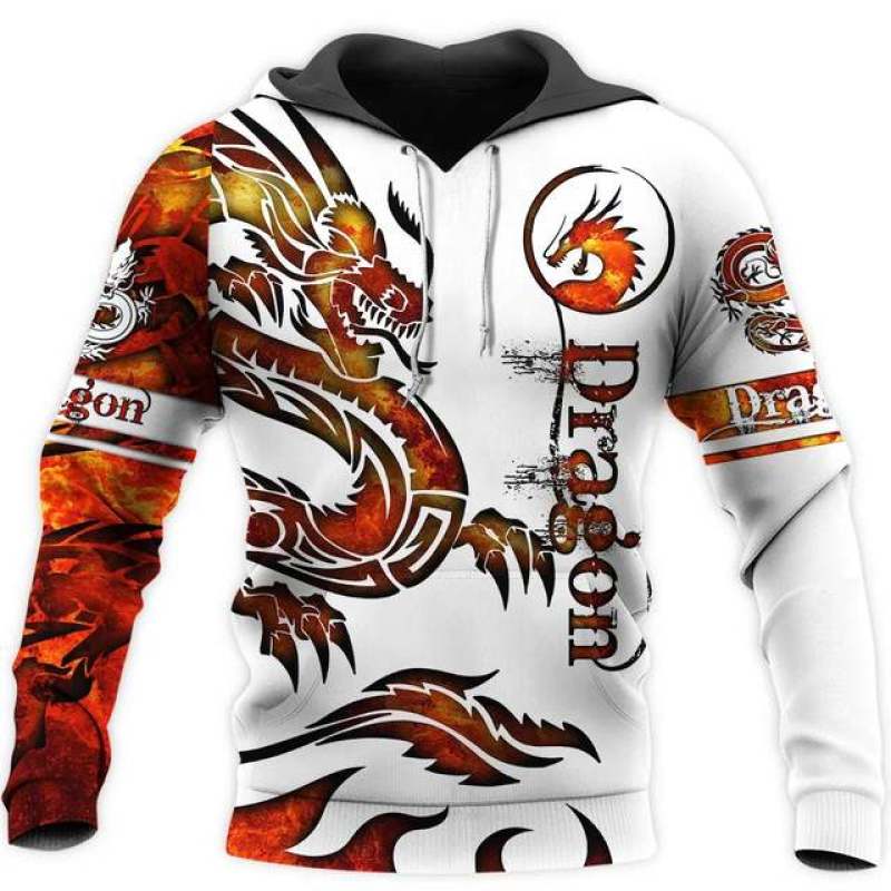 Spring Autumn Dragon And Tiger Tattoos 3D Print Unisex Deluxe Hoodie Men Sweatshirt Streetwear Pullover Casual Jacket Tracksuit