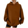 Womens Oversized Drop Shoulder Hooded Sweatshirt Casual Streetwear Long Sleeve Pullover In Solid Colors