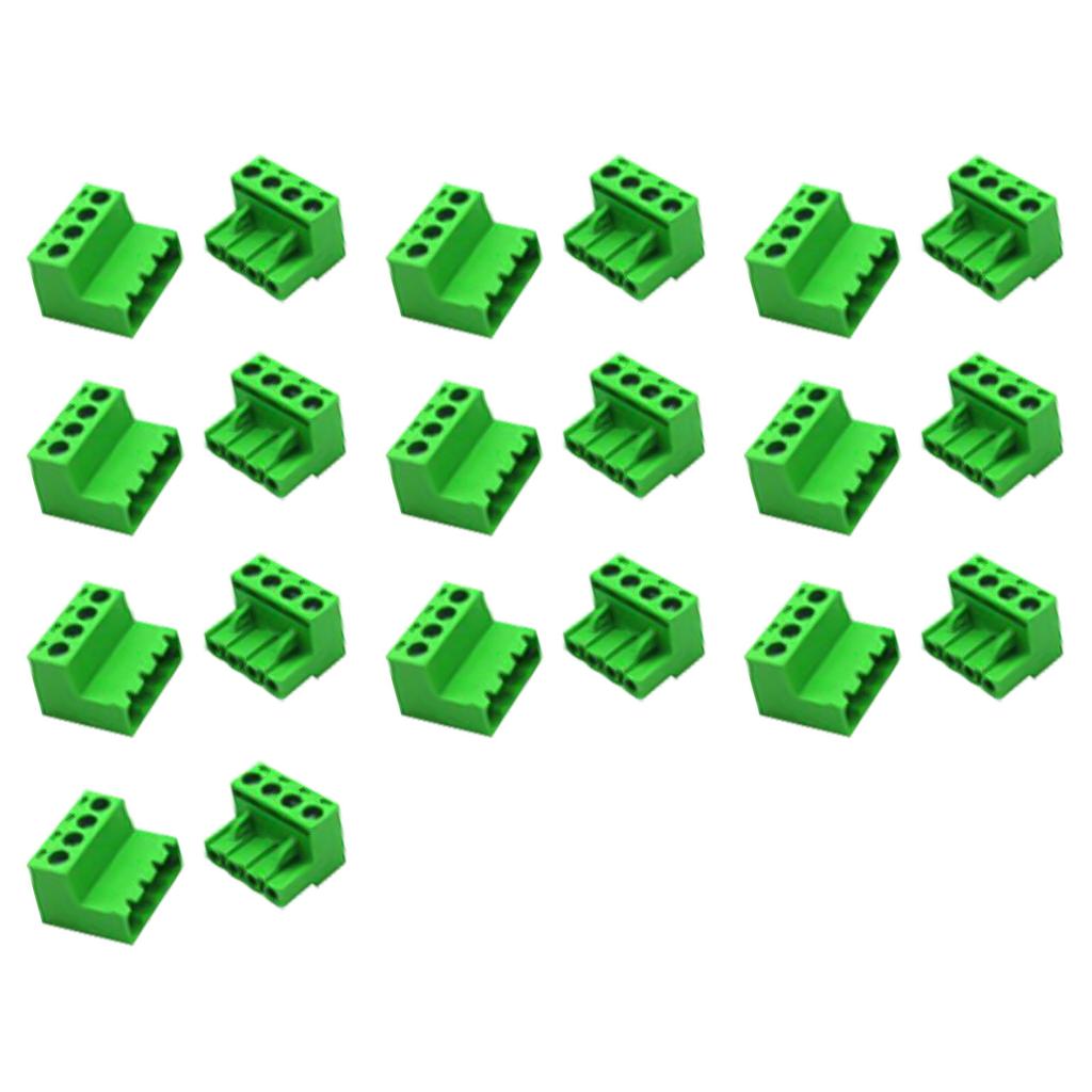 10 комплектов винтовых клеммных колодок с шагом 5,08 мм для монтажа на печатную плату, вставные клеммные колодки, штекерные и гнездовые разъемы