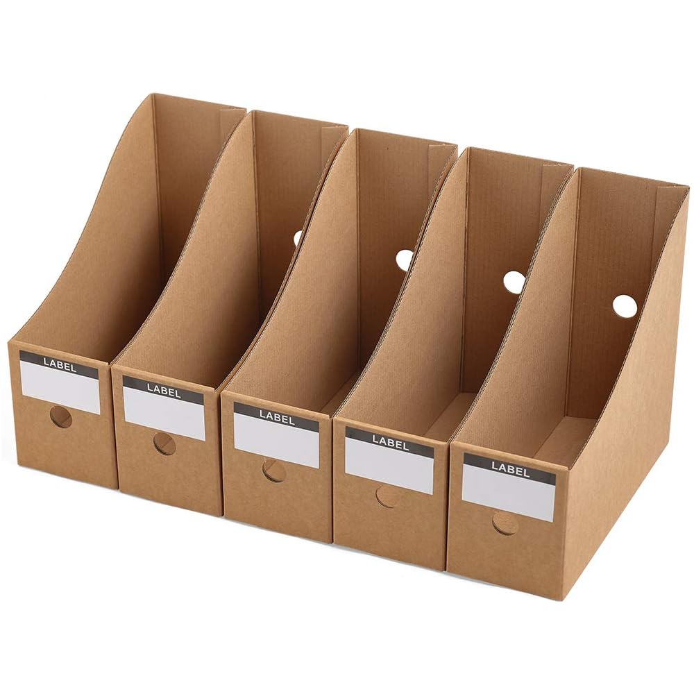 Panavage A4 File Box Set of 5, Paper Organizer, File Stand, Office Supplies Storage