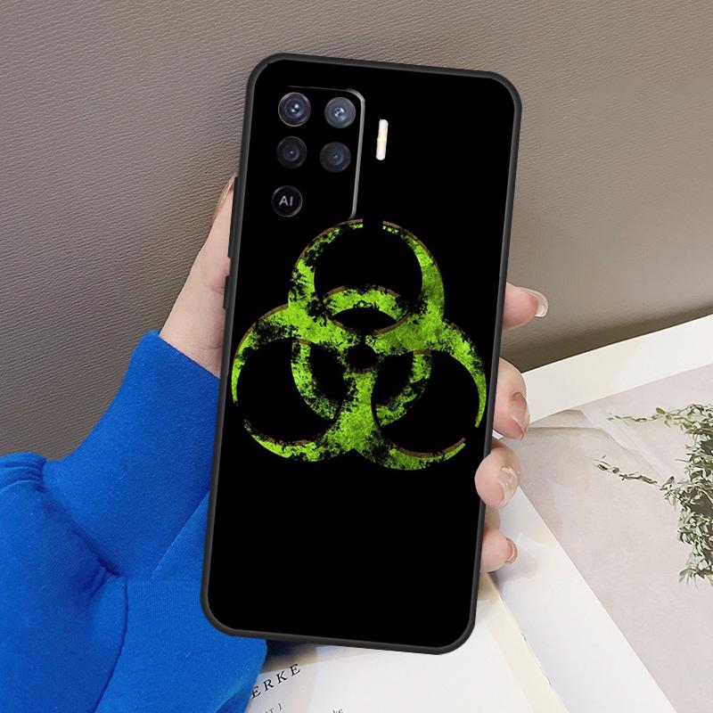 Biohazard Symbol Case For Oppo A77 A57 A17 A60 A80 A40 A74 A54 A94 A78 A98 A18 A38 A58 A96 A76 A16 A15 A5 Pro