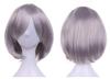 Pumpkin Parade Wig Set Short Bob Medium Full with Stand Platinum Silver 3-piece