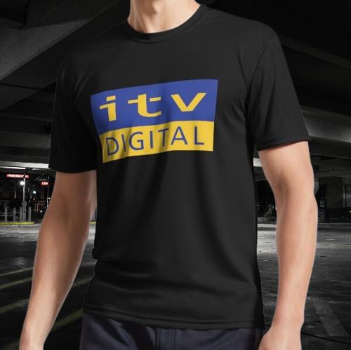 ITV Digital Retro Tv Logo Active T-Shirt Funny Size S To 5XL